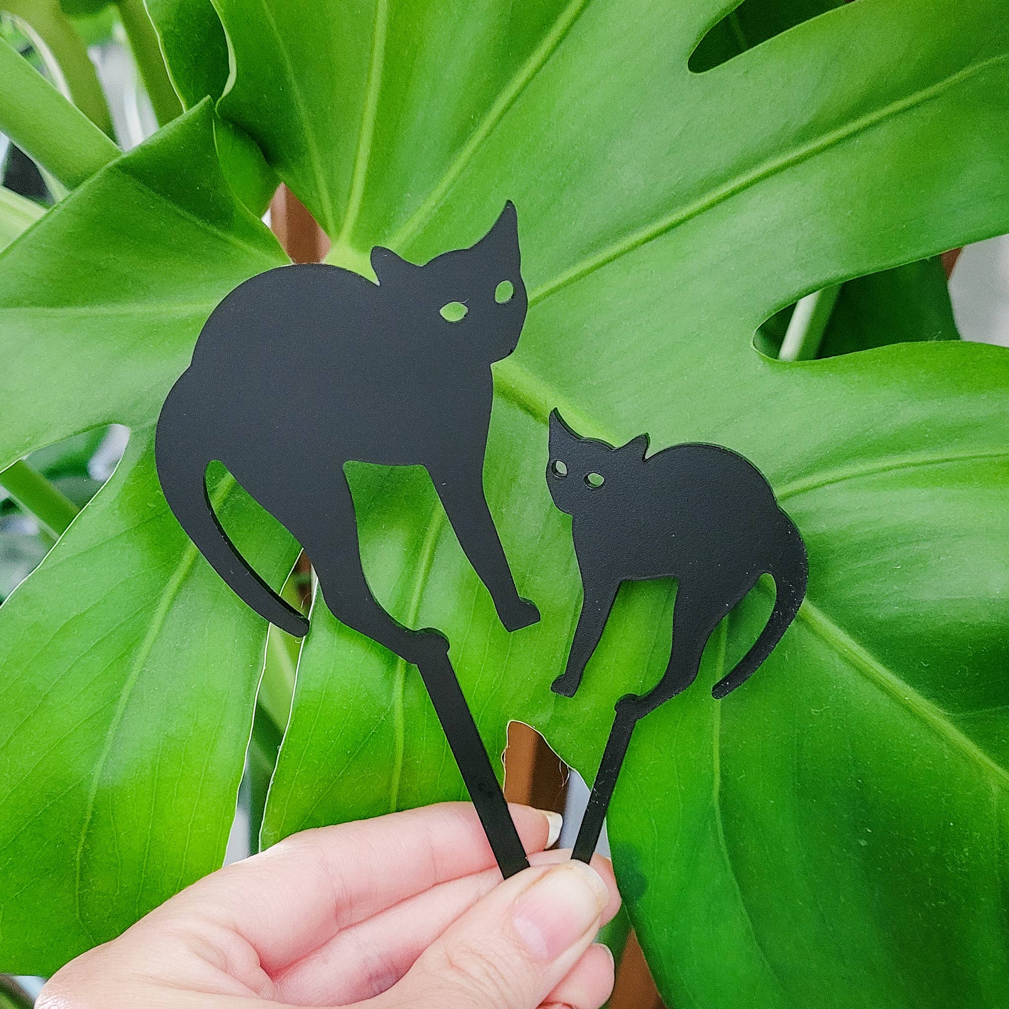 Leaf & Node - Wholesale Garden/Lawn Stake - Black Cat Houseplant Stake - Plant Décor (2 Sizes)3
