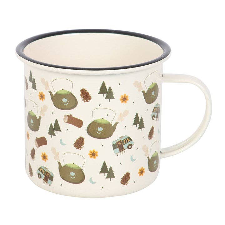 Something Different Wholesale - Wholesale Coffee Mug - Camping Print Enamel Mug4