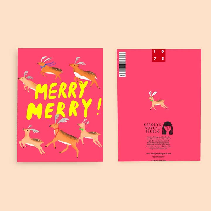 Carolyn Suzuki - Wholesale Christmas Card - TEAM RUDOLPH - Holiday Card1