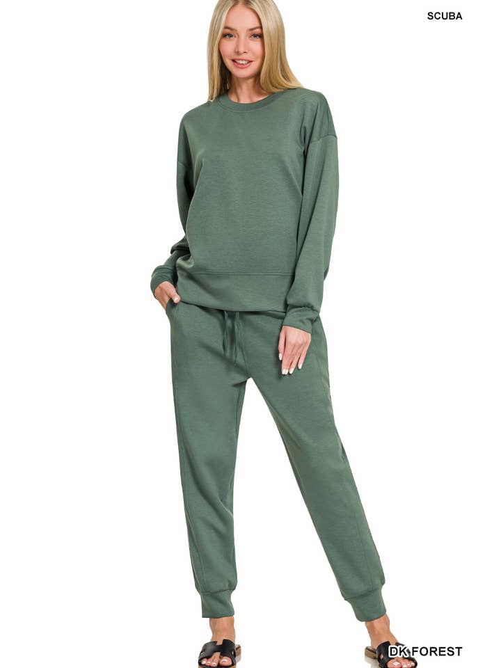 42POPS - Wholesale Lounge Set - Women's - ',._ Scuba Crewneck Pullover & Joggers 2 PC Set SI-269103