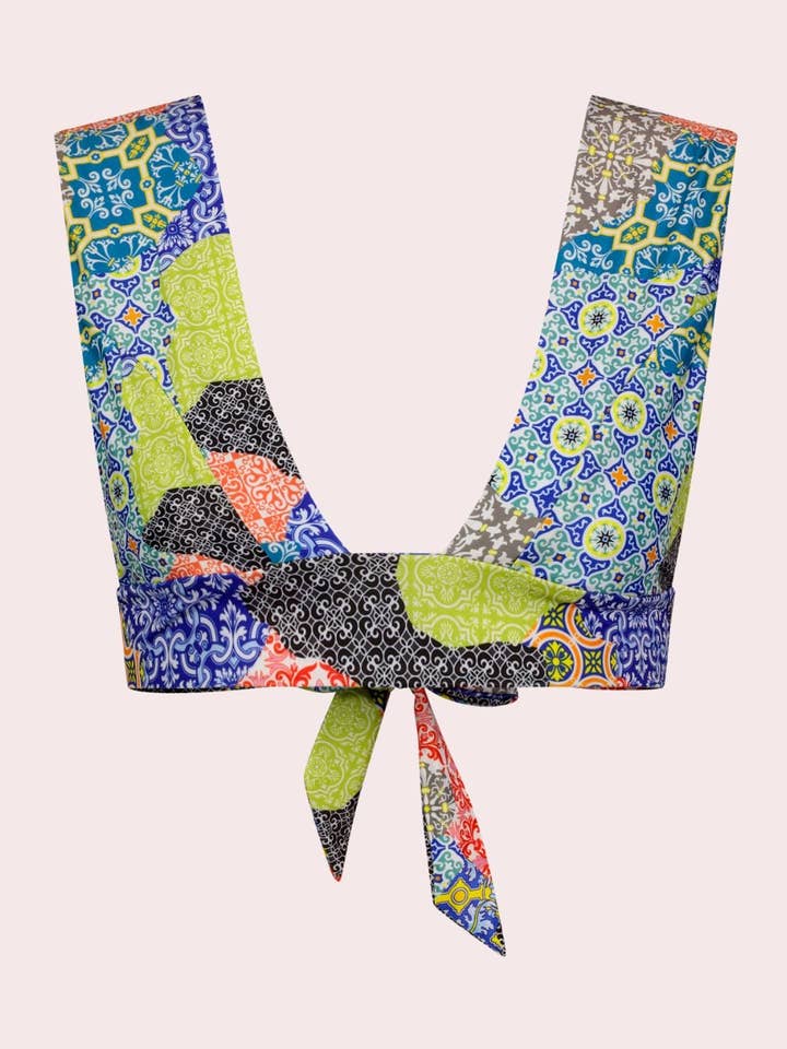 Paola Square Plunge Tie Back Top for wholesale by Argot Swim