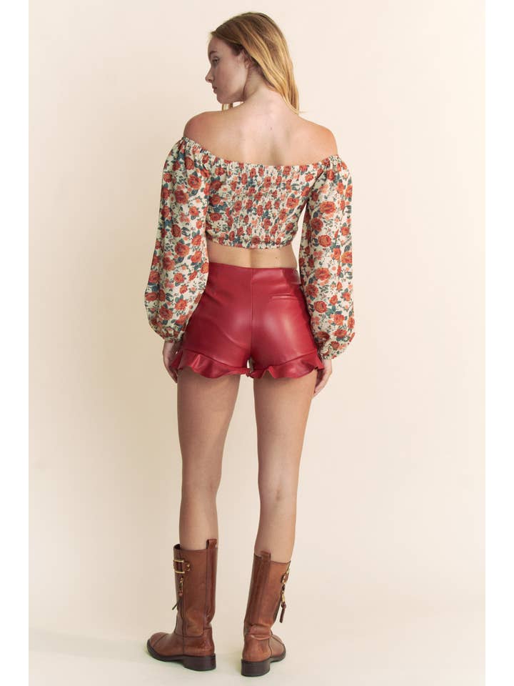 Taupe Multi OTTOMAN FLORAL PRINT LONG SLEEVE TOP for wholesale on Faire13