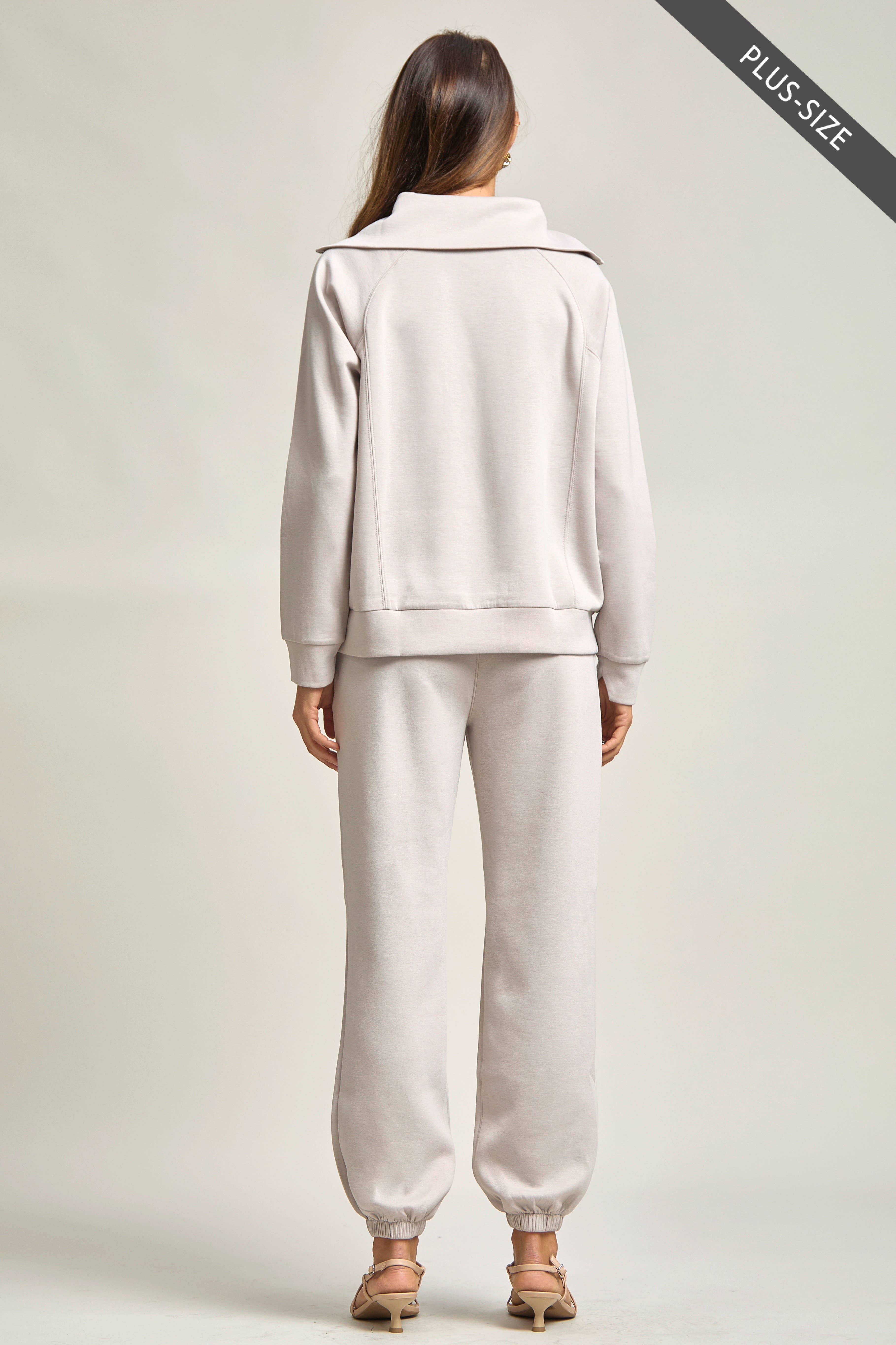 Dear Scarlett - Wholesale Lounge Set - Women's - PLUS SIZE Quarter Zip Pullover + Jogger Modal Travel Set26