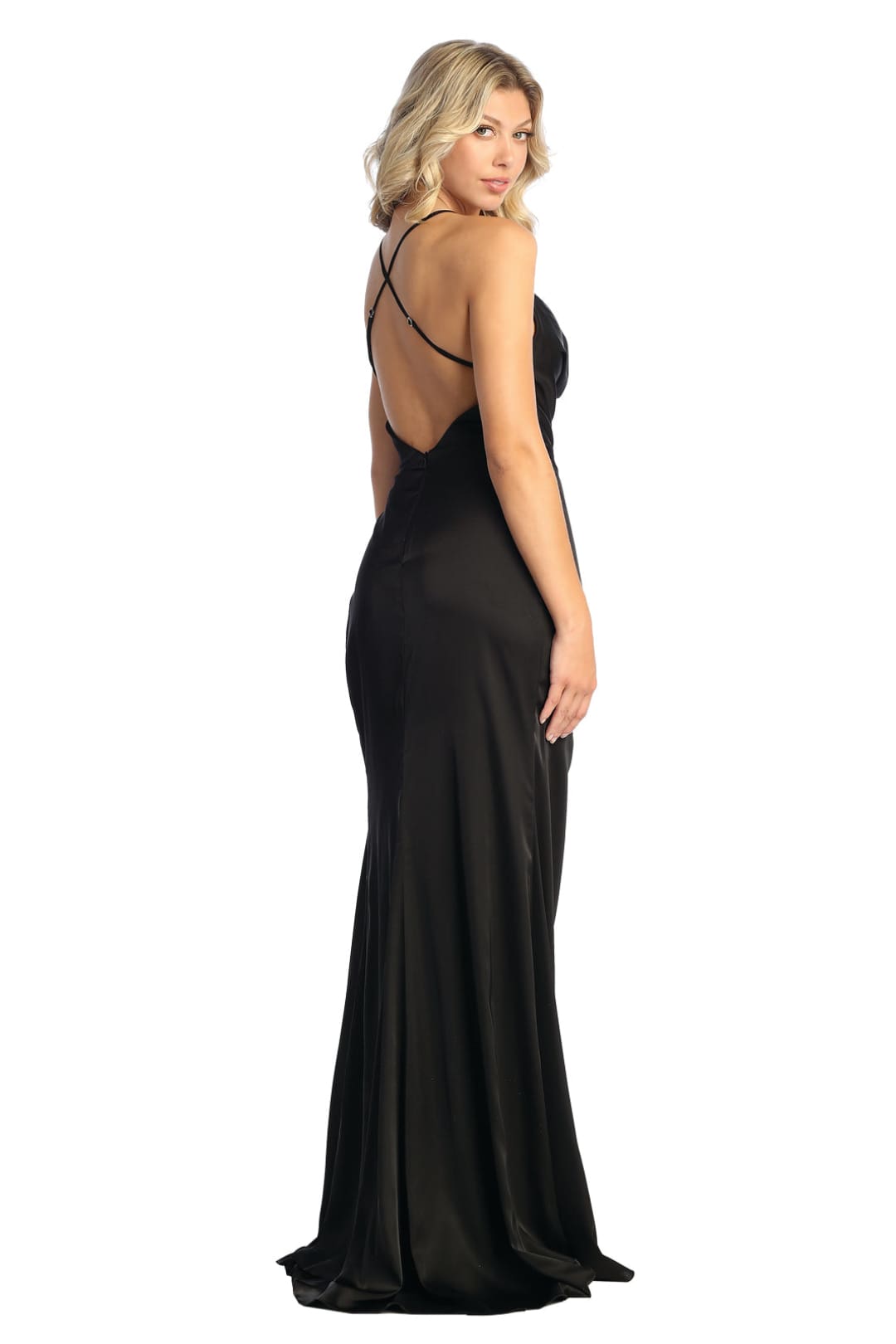 LA Merchandise - Wholesale Gown - Women's - Sexy Satin Dress with Exposed Back - LA18992