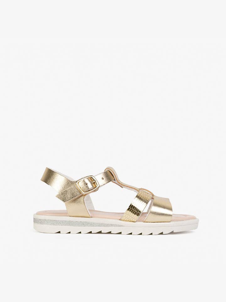 Girl's Platinum Metallic Sandals for wholesale by Conguitos