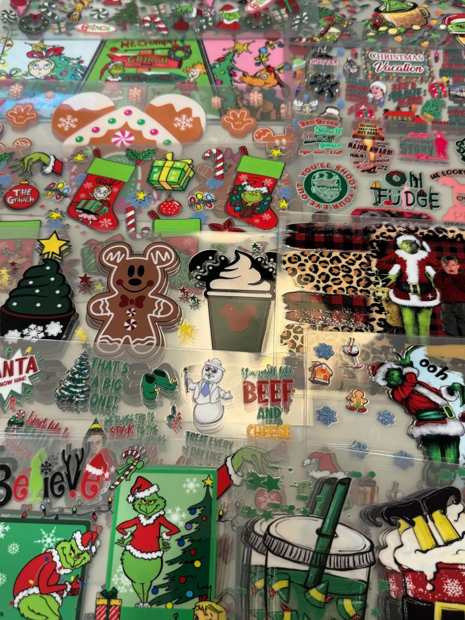 Crafty Treasures - Vente Autocollant - Lot de 5, 10, 25, 50 ou 100 emballages UV DTF 16 oz pour Noël, 6