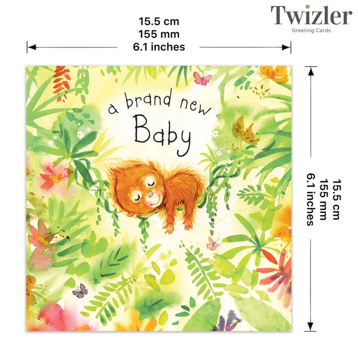 Twizler Ltd - Venta al por mayor Tarjetas de bebé - Tarjeta bebé Orangután2