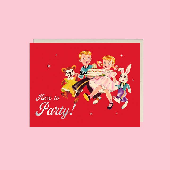 Lucky Goods Paper - Vendita all'ingrosso Biglietti di auguri - Qui per festeggiare! – Biglietto di compleanno in lamina3