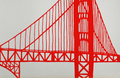 Alphabet Studios - Wholesale Season's Greetings Card - GOLDEN GATE BRIDGE HOLIDAY GREETING CARD BOX OF 61