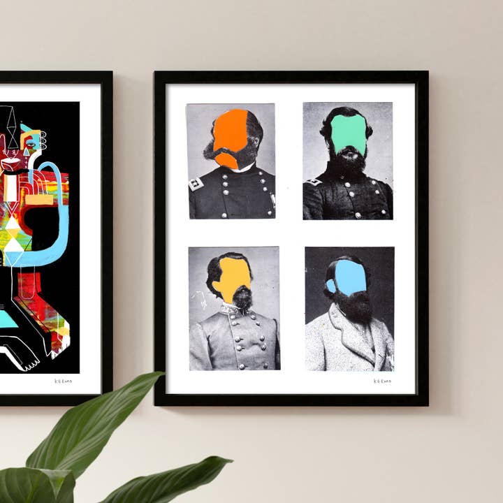 Keemo Gallery - Wholesale Art Print - Colorful History Art Print Civil War Wall Decor Collage