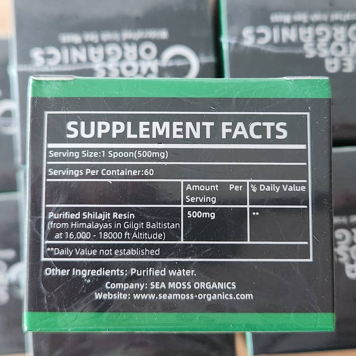 Sea Moss Organics LLC - Venta al por mayor Suplementos/vitaminas para beber - Resina blanda orgánica de Shilajit del Himalaya, 1.05 oz
