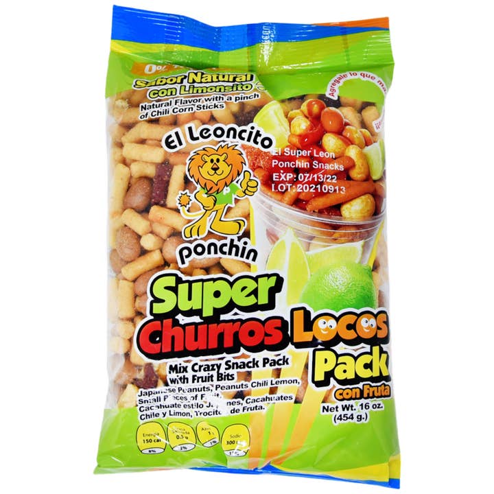 El Super Leon Super Churros Locos con Fruta 5 oz for wholesale by Cow Crack Wholesale