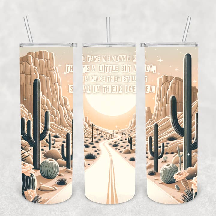Arizona Tumbler, Western Tumbler, Desert Cup, Country Cup for wholesale by So Peachy Designs