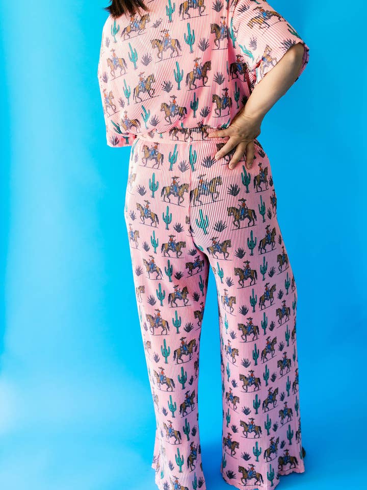 Taby Originals - Wholesale Top & Pant Set (NOT Loungewear) - Women's - TABY ORIGINAL:Rebel Rose Plisse Pant Set In Sizes XS-5X***2