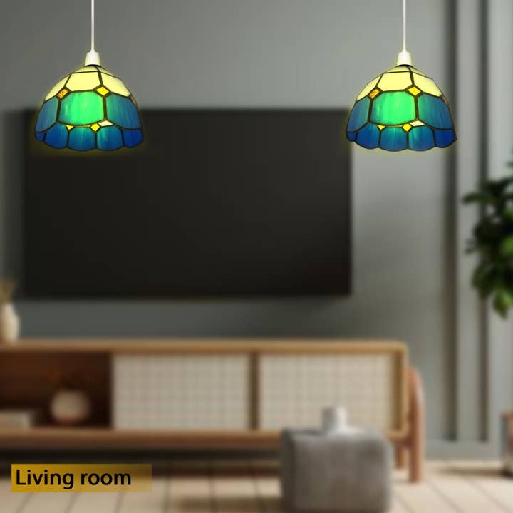Ledsone - Wholesale Lamp Shade - Vintage Stained Glass Lampshade Traditional Easy Fit Ceiling25