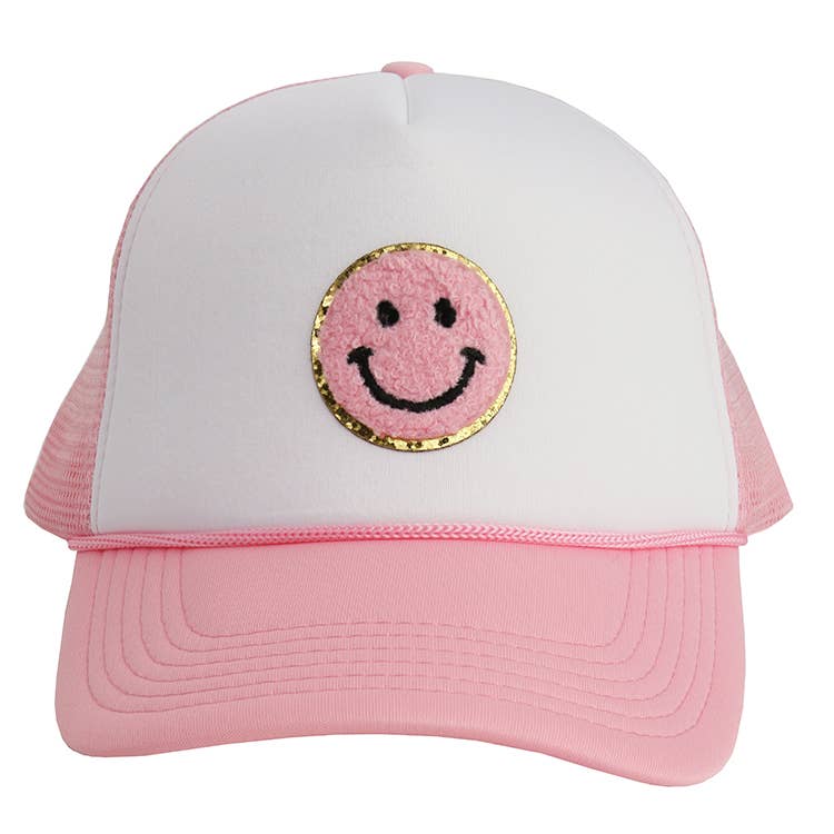 Sparkle Sisters by Couture Clips - Wholesale Kids Hat - Kids - Happy Face Patch Trucker Hat0