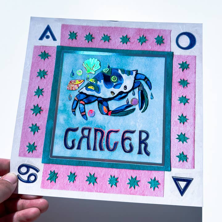 Foil zodiac print- Cancer for wholesale by Guided Hand Studio