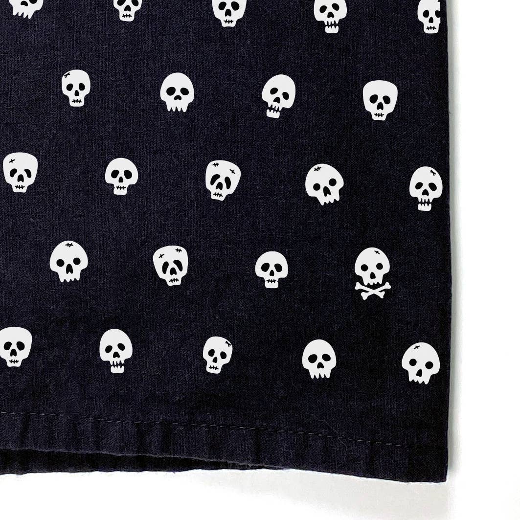 RubiaRojo - Wholesale Tea Towel - Mini Skulls Black Halloween Kitchen Flour Sack Tea Towel1
