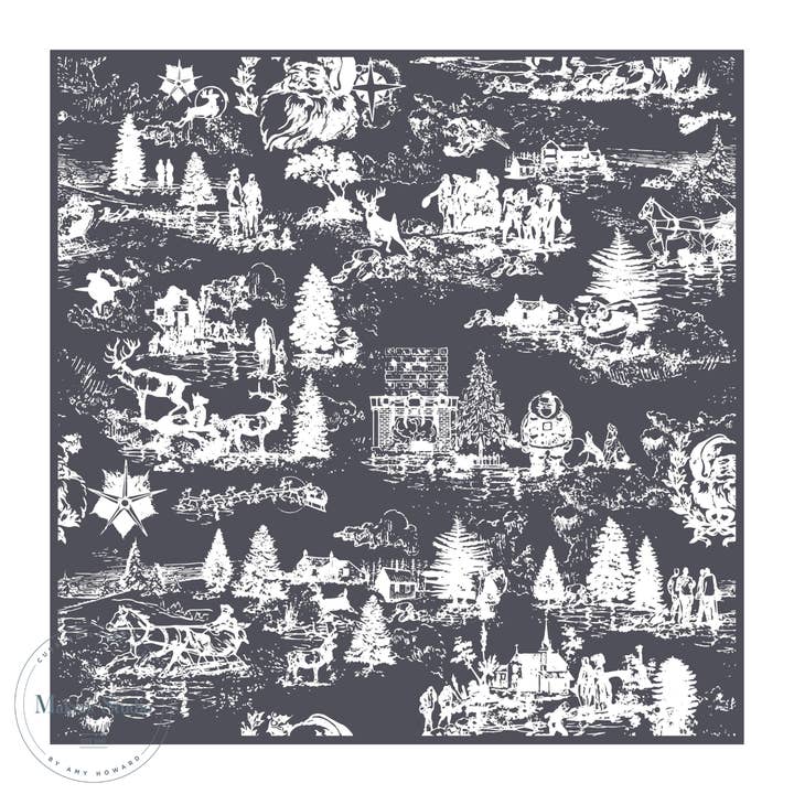 A Makers' Studio - Wholesale Stencil/Craft Die - Christmas Toile - Mesh Stencil 12x12