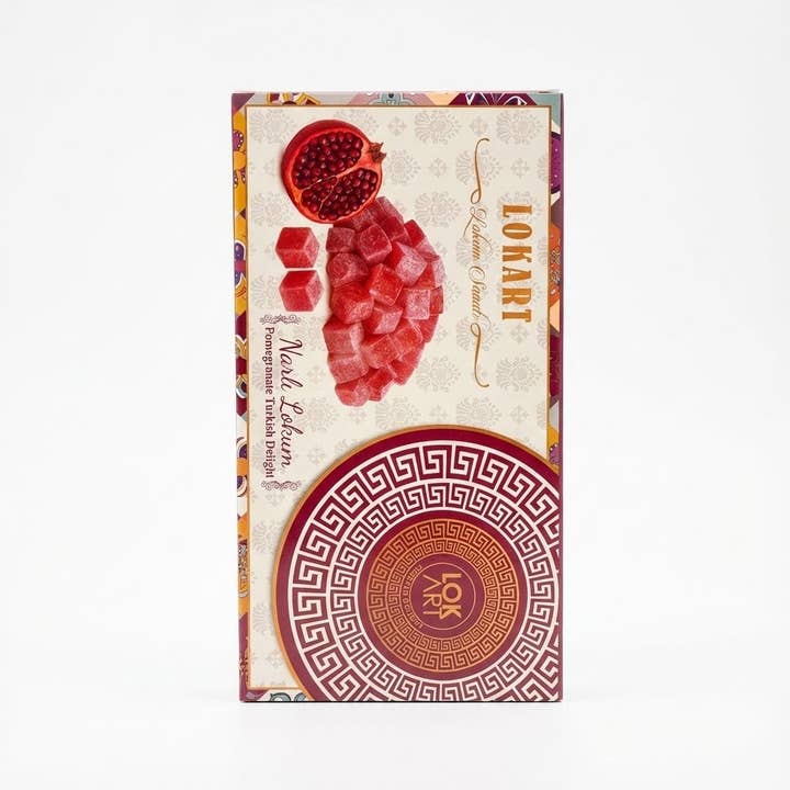 Lokart Pomegranate Turkish Delight - Soft & Chewy Lokum Candy 400g Bulk Pack for wholesale by Aladdin