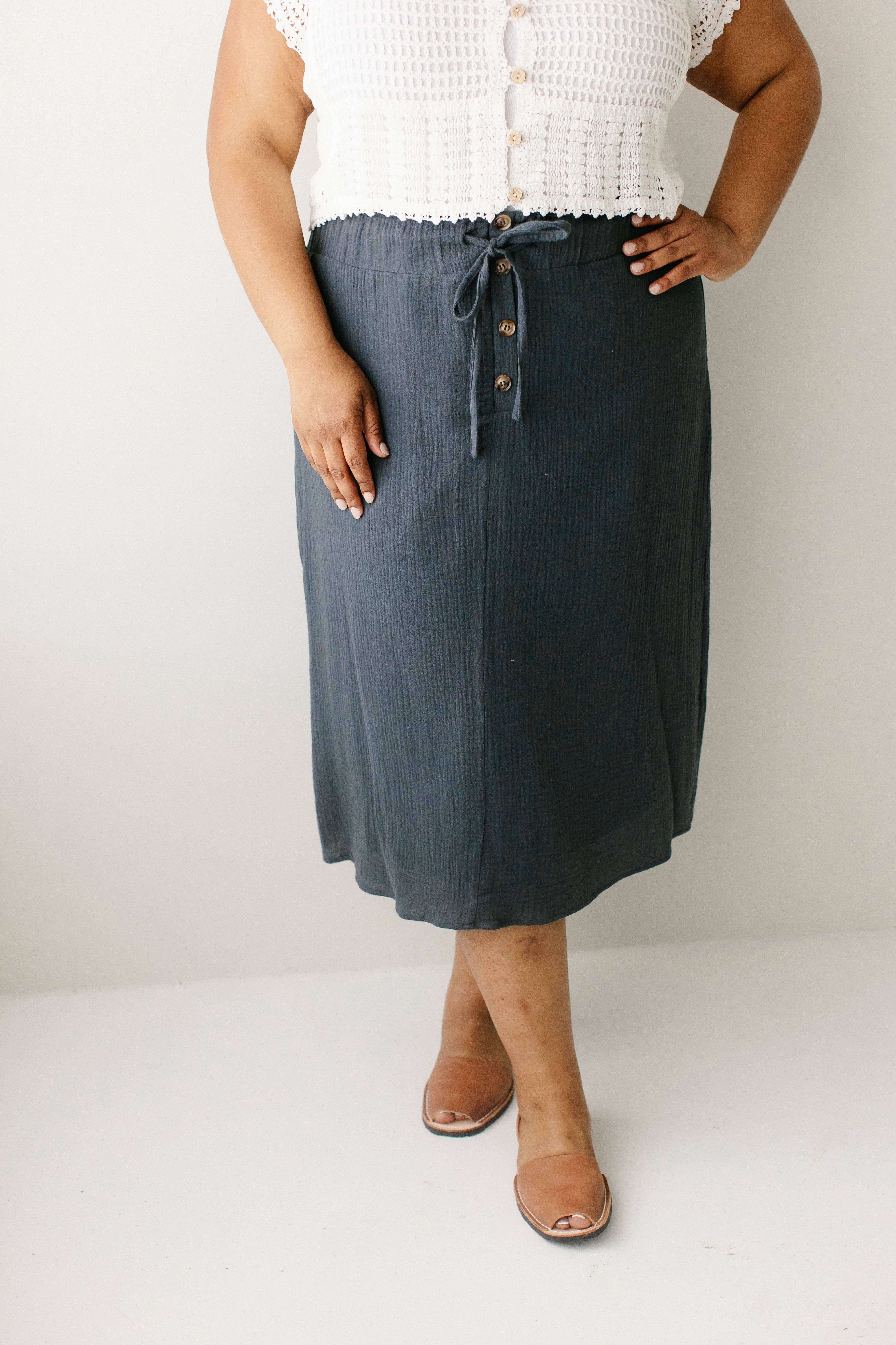 The Main Street Exchange - Wholesale Skirt - Women's - 'Courtney' Paper Bag Waist Cotton Gauze Skirt FINAL SALE12