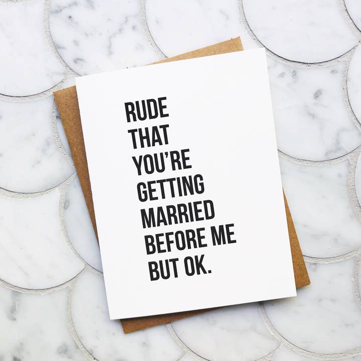 Top Hat and Monocle - Wholesale Wedding Card - Rude But Ok Wedding Card