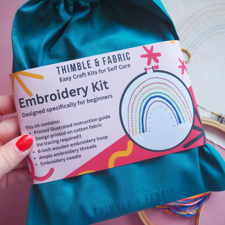 Thimble and Fabric – wholesale Embroidery/cross-stitch supplies – Rainbow Embroidery Kit