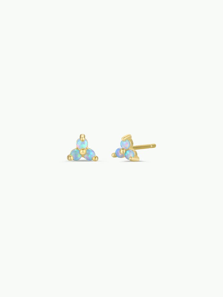 Boucles d'oreilles Trio Cluster en or - Fire Opal pour la vente par JaxKelly