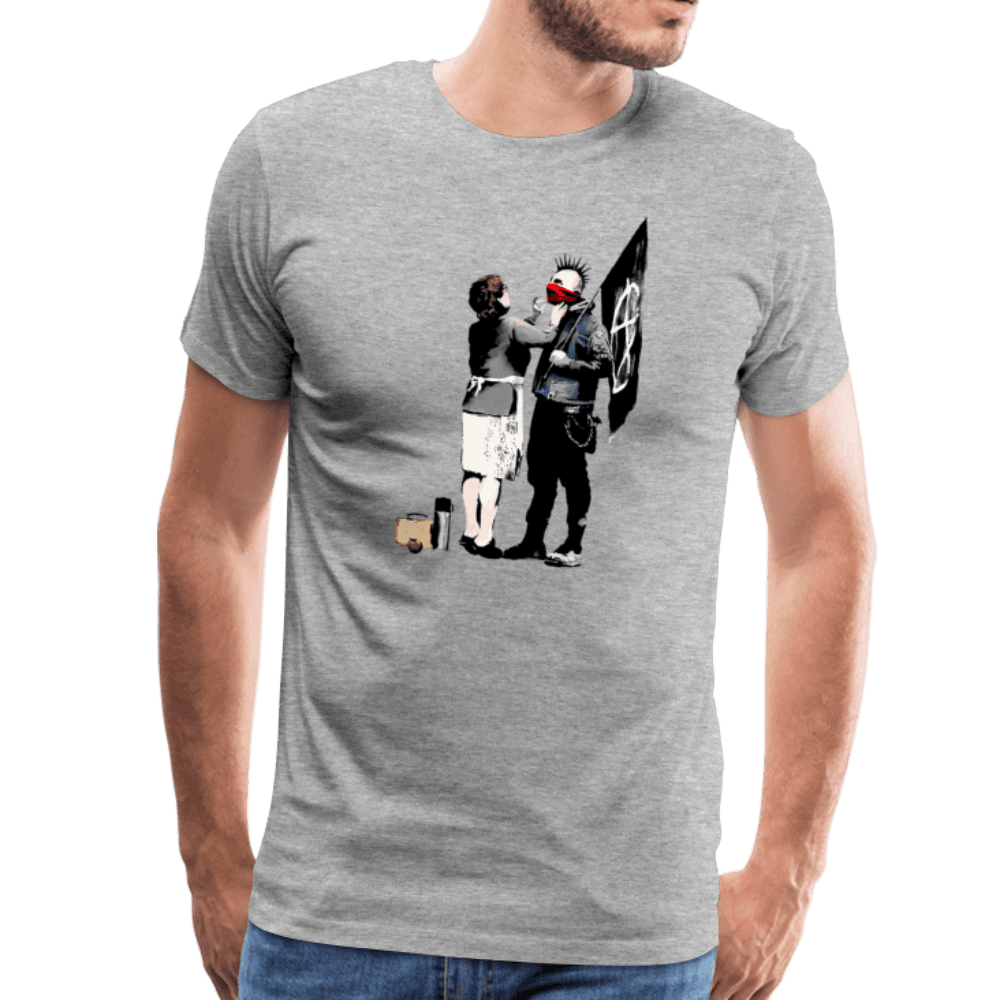 Art-O-Rama Shop - Wholesale Screen Printed T-Shirt - Unisex - Banksy Anarchist Punk And His Mother Artwork T-Shirt1