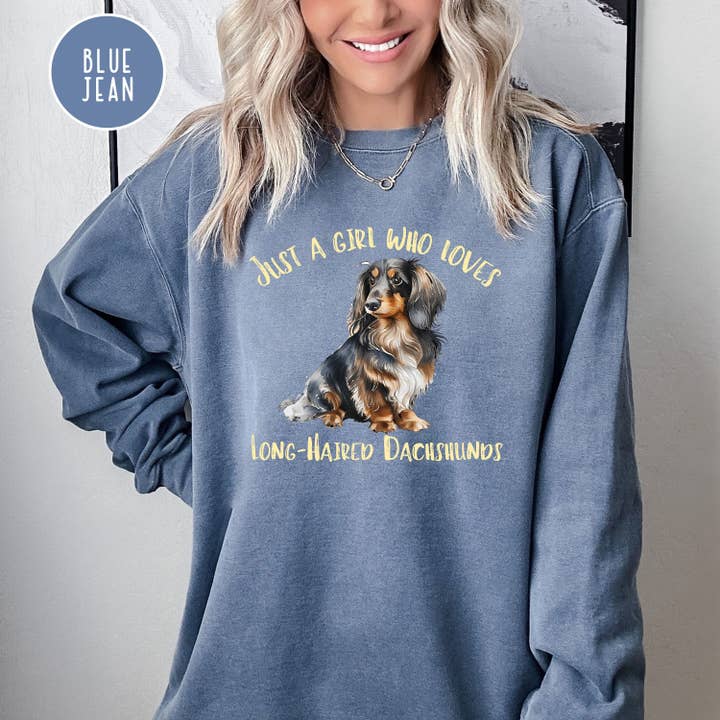 Long-Haired Dachshund Mom Comfort Colors® Sweatshirt for wholesale by CindyL Boutique