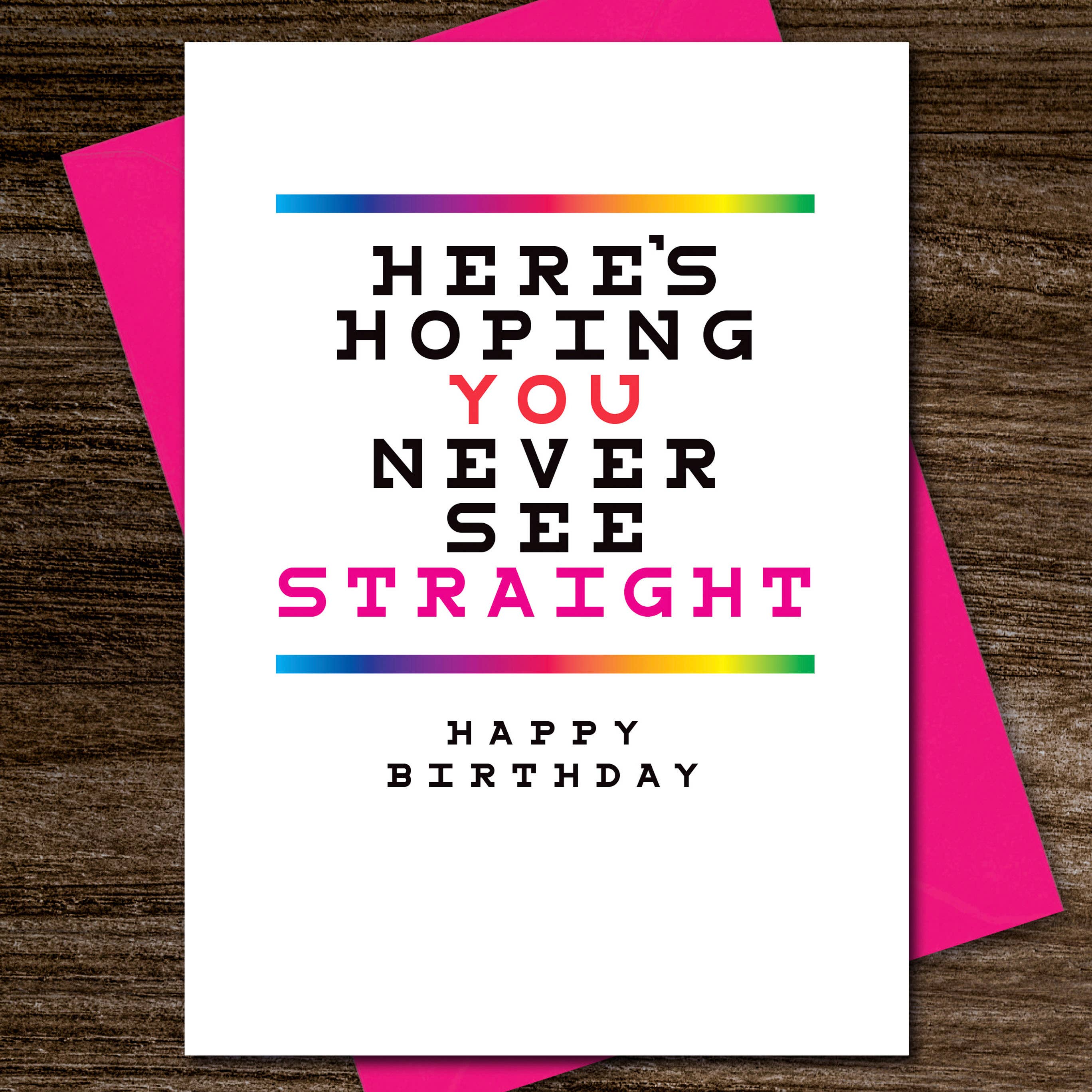 Peachy Kings / Kweer Cards - Wholesale Birthday Card - Gay Eye Chart Birthday Card ( Queer, LGBTQ)1