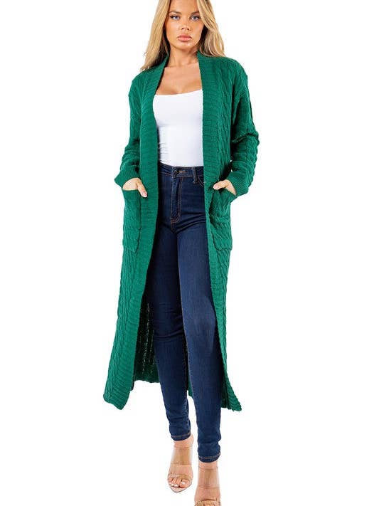 OLIVE WOMEN FASHION LONG MAXI SWEATER CARDIGAN for wholesale on Faire3