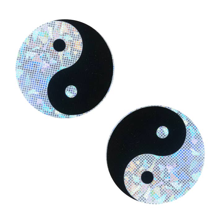 Ying Yang White Sentropy Holographic Nipple Cover Pasties Limited Edition for wholesale on Faire