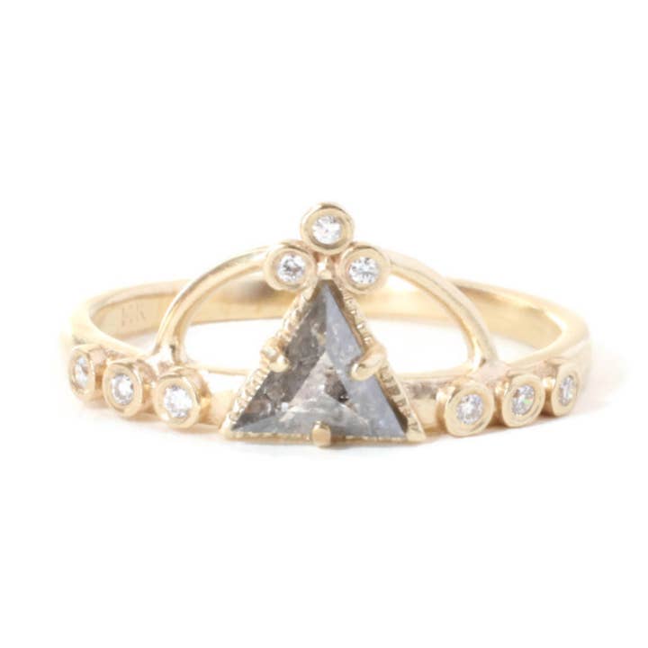 Großhandel Salz- und Pfeffer-Diamant Nordstern-Ring -R904YG-SP für den Großhandel von Linn.