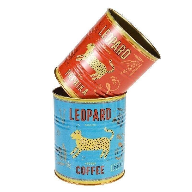 Rex B2B - UK - Wholesale Kitchen Storage/Organizer - Medium Leopard Storage Tins (Set of 2)1