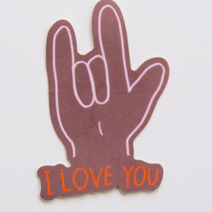 Ik hou van je ASL, gebarentaal vinylsticker voor wholesale door give with joy