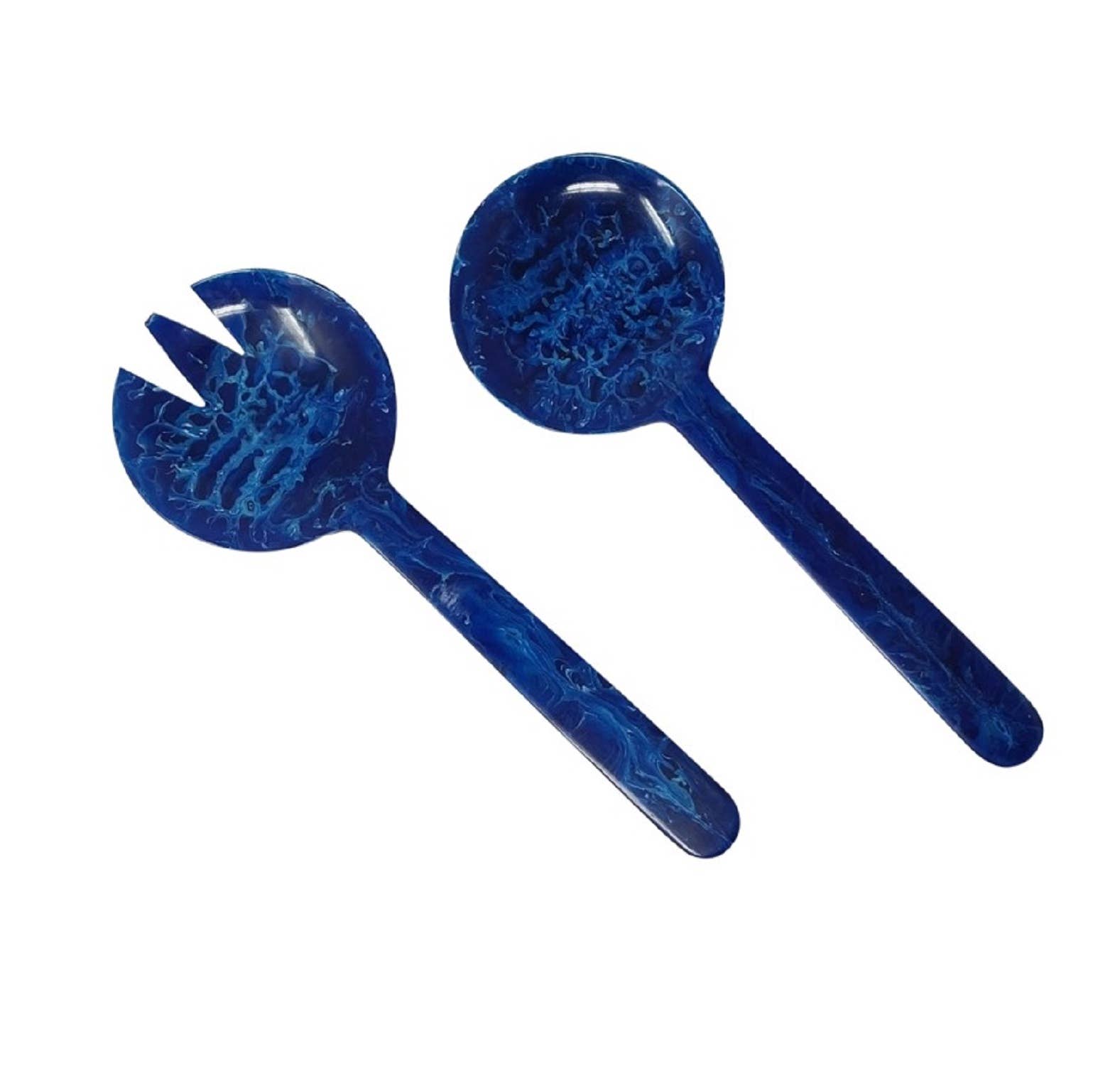 Salad Servers Set of 2 Blue Resin Dia 11" for wholesale on Faire7