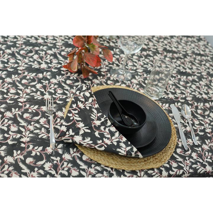 Fabdivine - Wholesale Tablecloth - Traditional Indian Block Print Tablecloth -Pushpa Varsha3