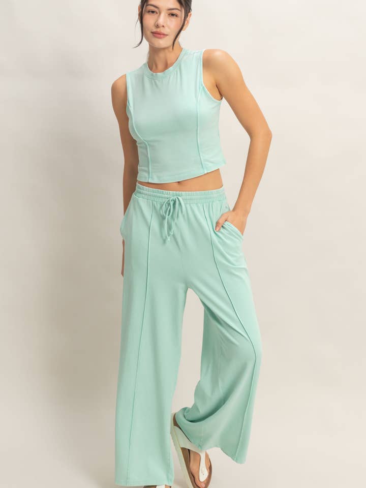 Ensemble Débardeur Décoloré et Pantalon Large pour la vente par HYFVE