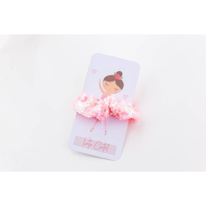 Sequin Scrunchie - Baby Pink for wholesale by Cheeky Plum