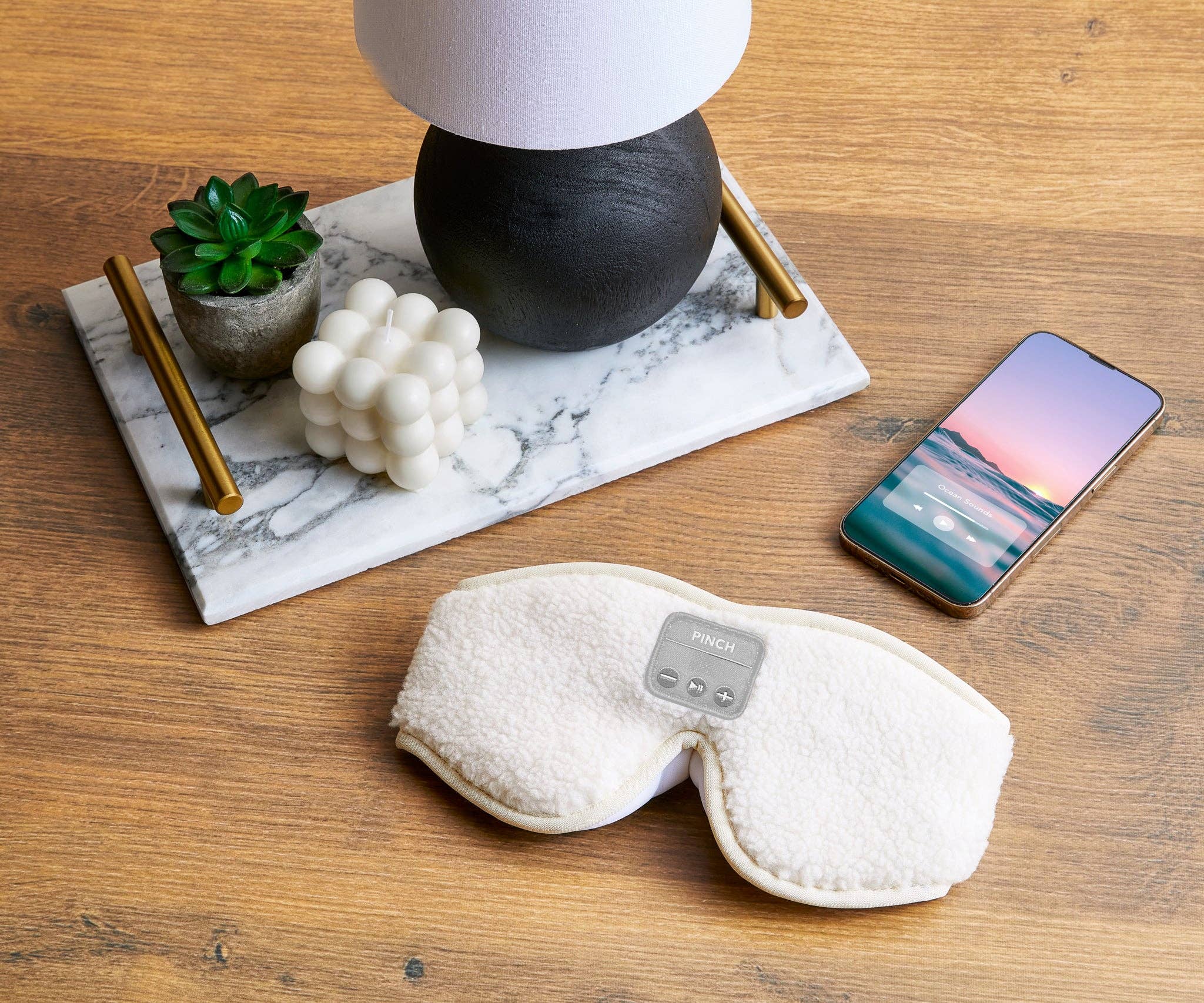 Pinch Provisions - Wholesale Sleep/Eye Mask - Sherpa Sleep Eye Mask with Built-In Wireless Headphones2