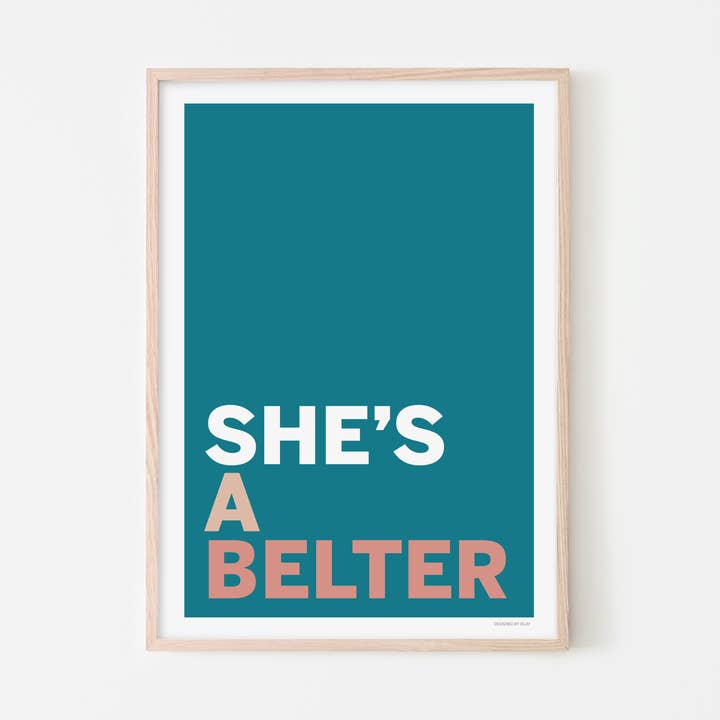 'She's a Belter' Scottish Art Print for wholesale by Designed by Islay