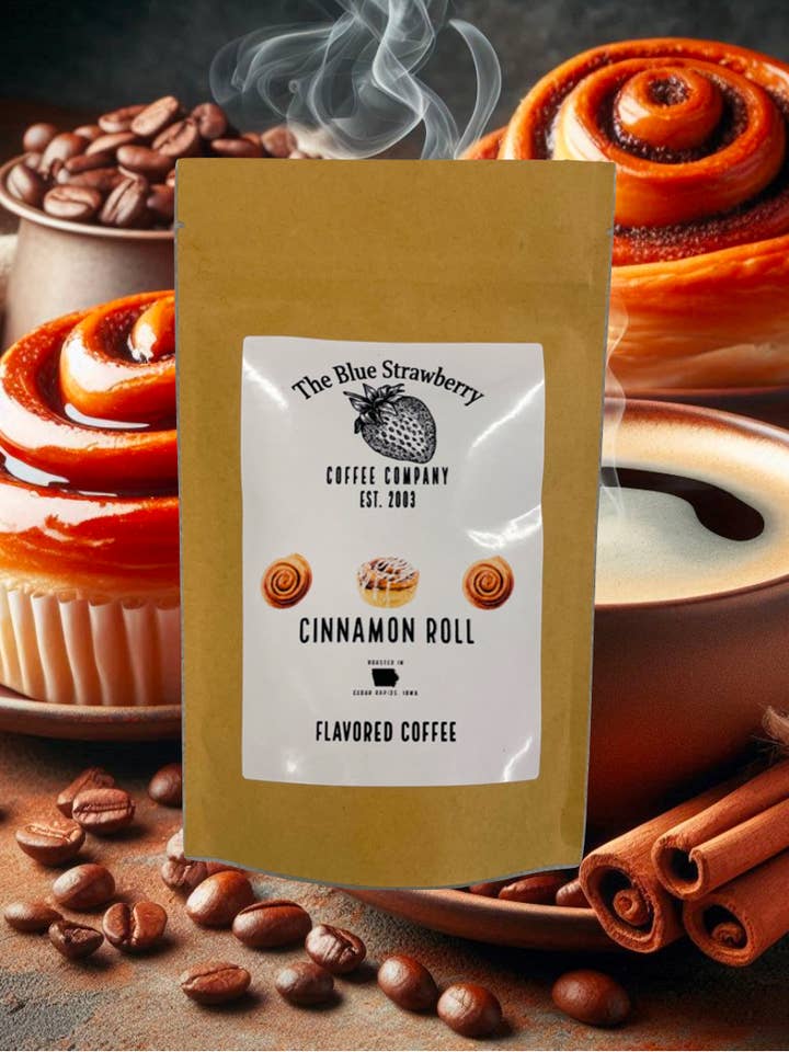 Cinnamon Roll (Flavored Coffee) for wholesale by The Blue Strawberry Coffee Co