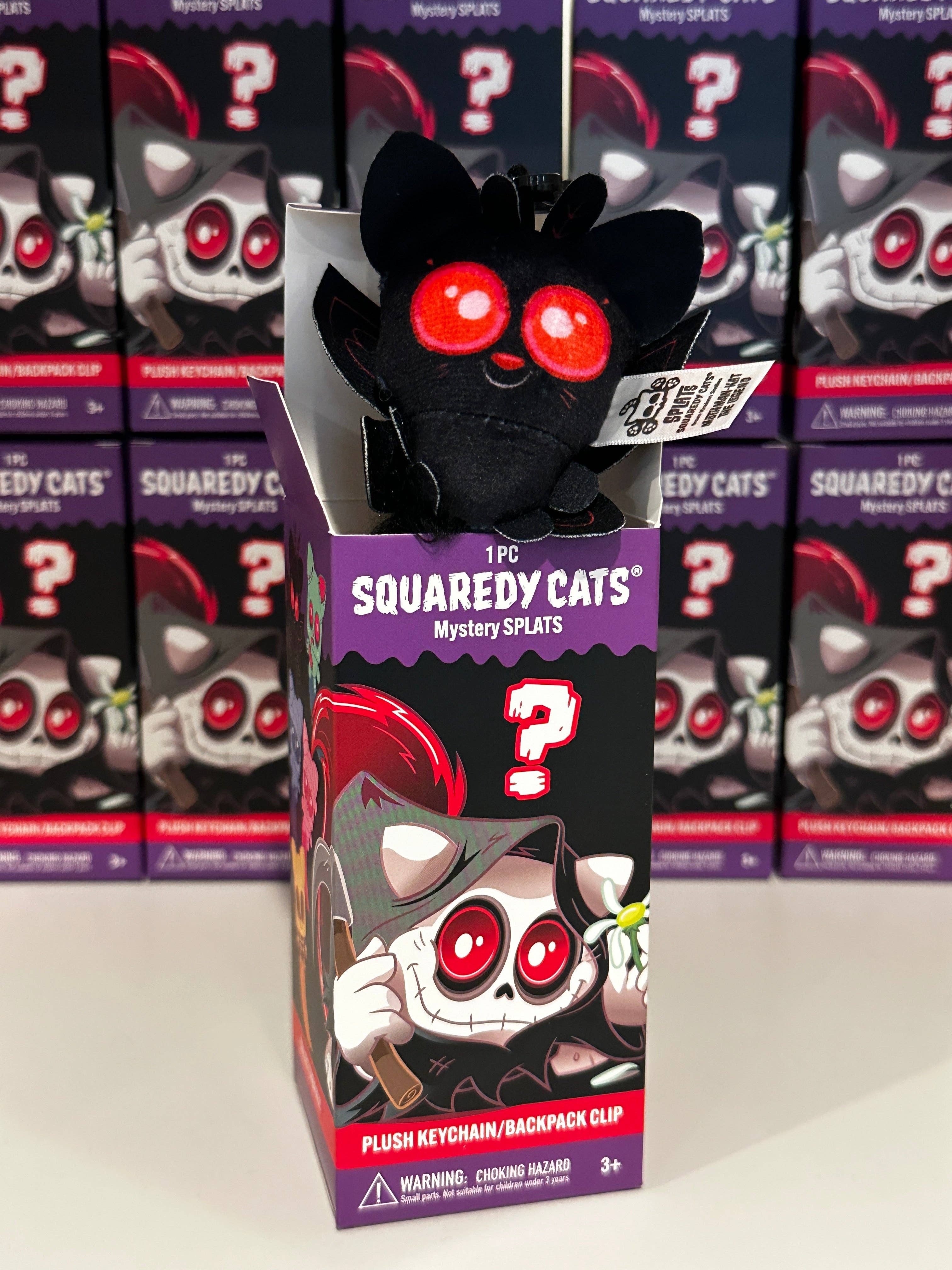 Squaredy Cats - Wholesale Keychain - Unisex - 0h_New! 10 Pack Squaredy Cats Mystery Splats Plush Keychain/Backpack Clip in mystery box SET9