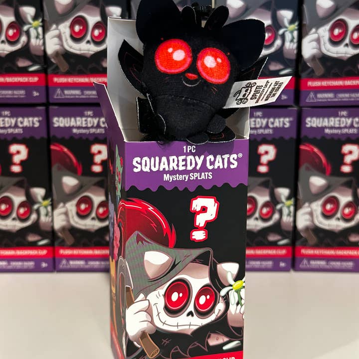 Squaredy Cats - Wholesale Keychain - Unisex - 0h_New! 10 Pack Squaredy Cats Mystery Splats Plush Keychain/Backpack Clip in mystery box SET9