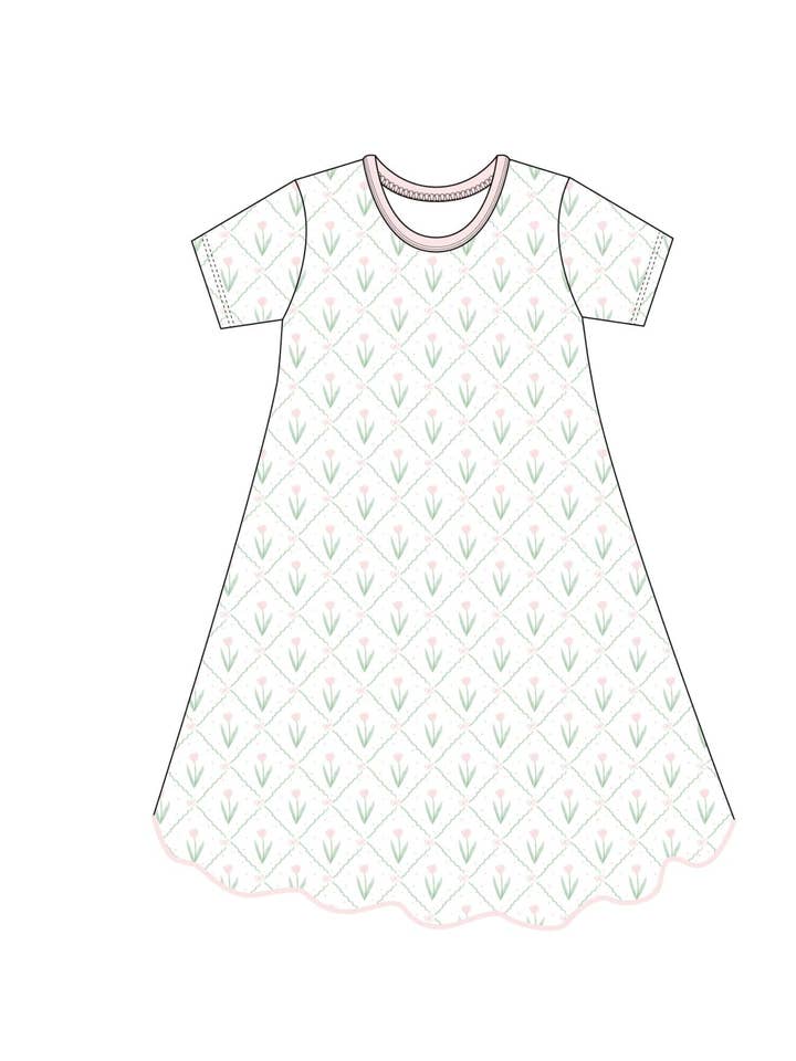 Tulip Trellis Nightgown for wholesale by Toast + Jams