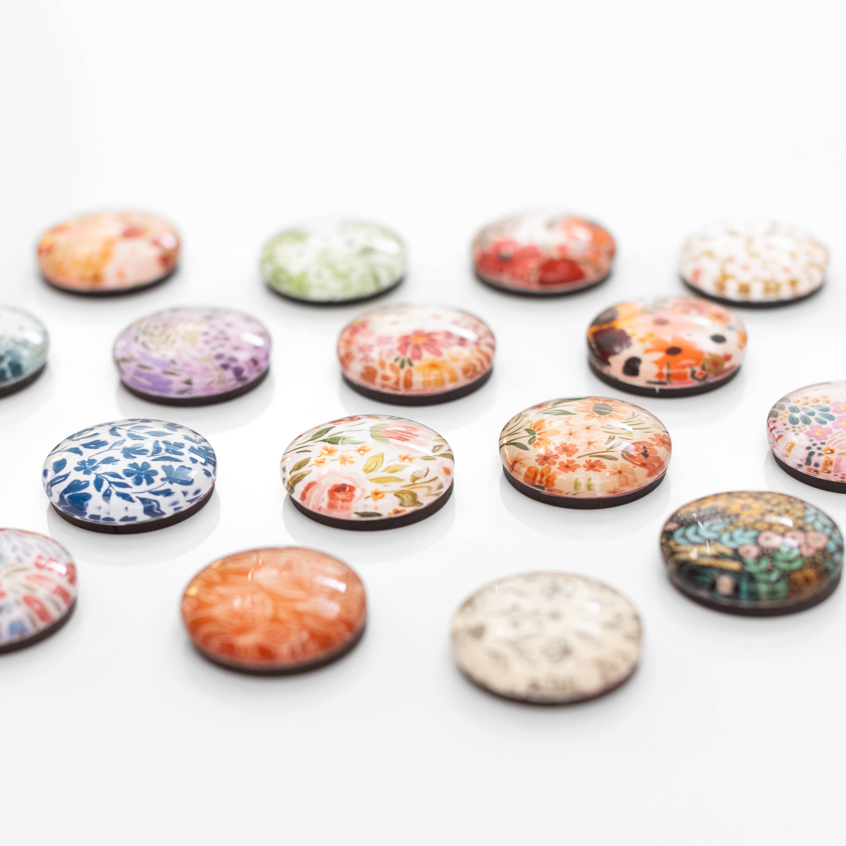 Elyse Breanne Design - Wholesale Magnet - Glass Magnets, Box Set of 8 Floral Magnets5