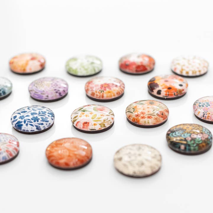 Elyse Breanne Design - Wholesale Magnet - Glass Magnets, Box Set of 8 Floral Magnets5