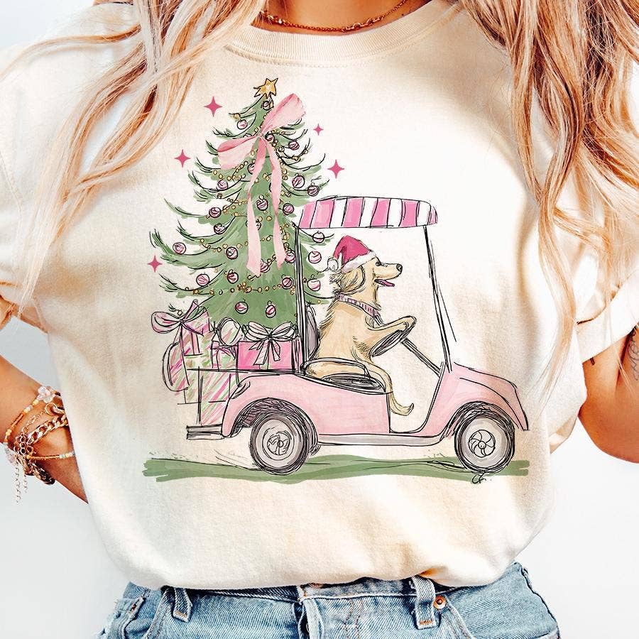 NVC Ecommerce LLC - Wholesale T-Shirt (Graphic) - Women's - Dog with Christmas Tree Tee, Funny Christmas Dog Sweatshirt0