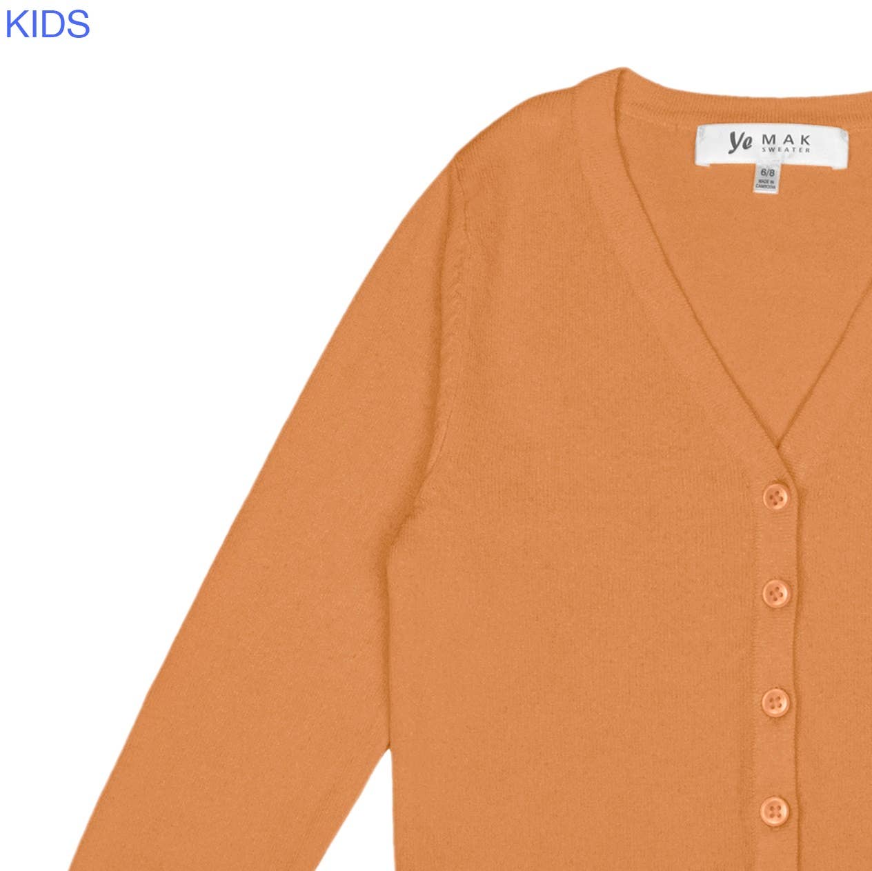Mak - Wholesale Cardigan - Kids - Girl's Long Sleeve V neck Sweater Cardigan MK5178KID3